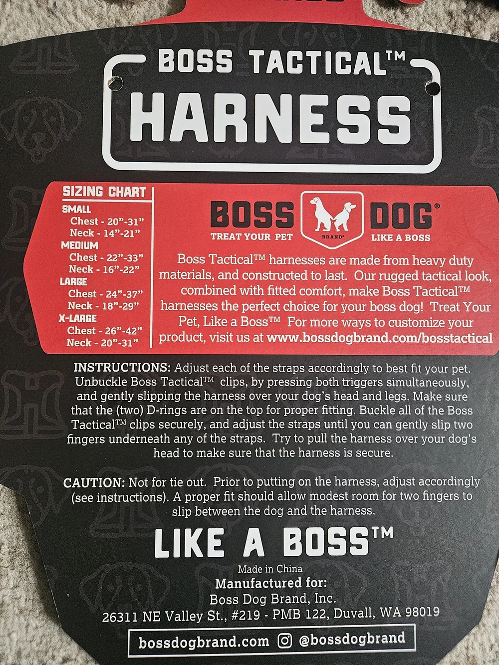 Boss Dog Tactical Dog Harness in Blue - X-Large With Pouches